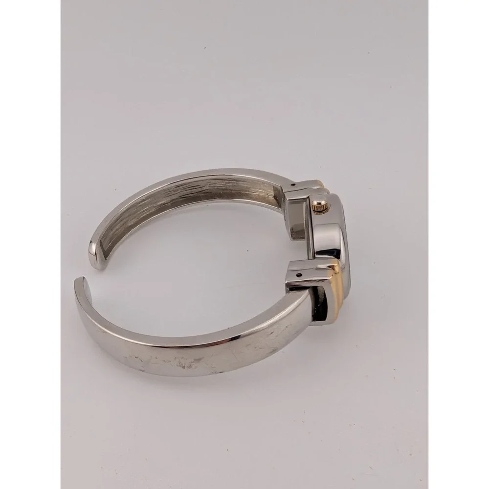 Vivani Watch Women 21mm Case Two Tone Hinge Bangle Band- New Battery